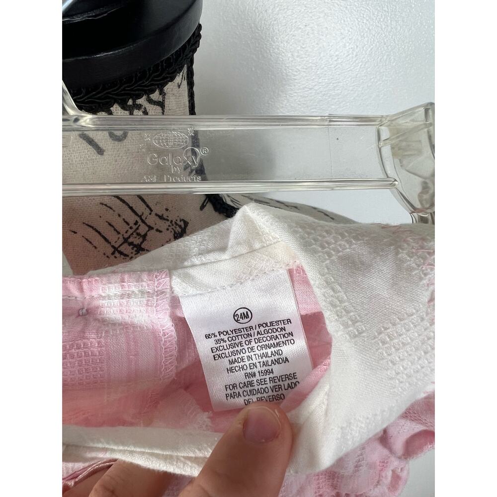 Vintage 24M light pink and white plaid collard dress with cat detail - Picture 4 of 10